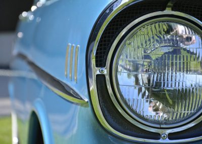 Blue Classic Car Front Side View