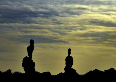 Silhouette of rock formations