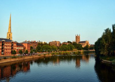Worcester Cathedral on a sunny day
