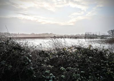Flooded area by river
